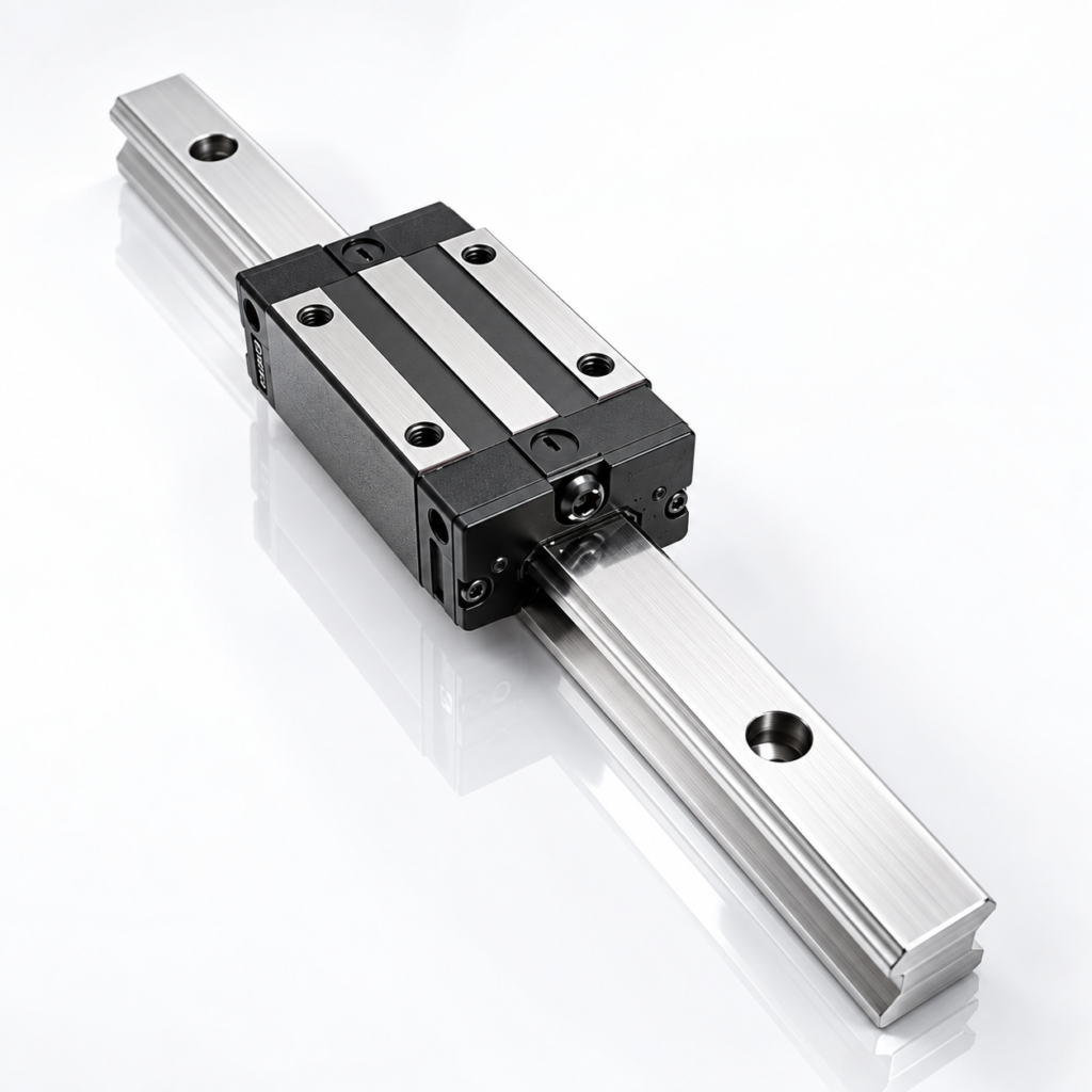 Guia linear com patim montado
