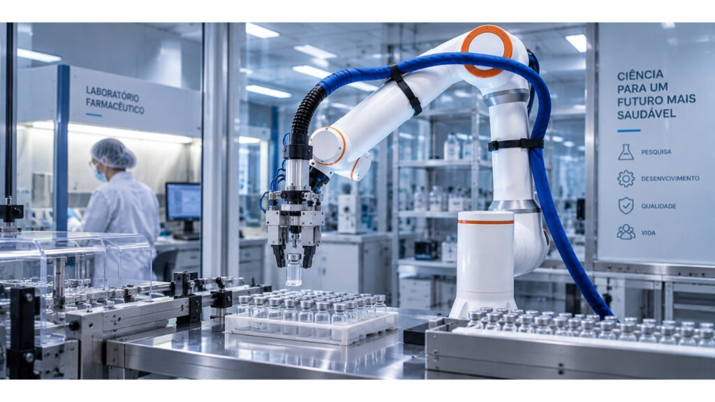 Robô colaborativo em laboratório de pesquisa